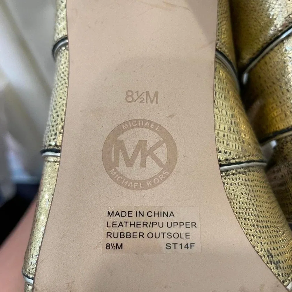 Michael kors strappy gold high heels 8.5 Women's Glam Shoes‎ Evening wear